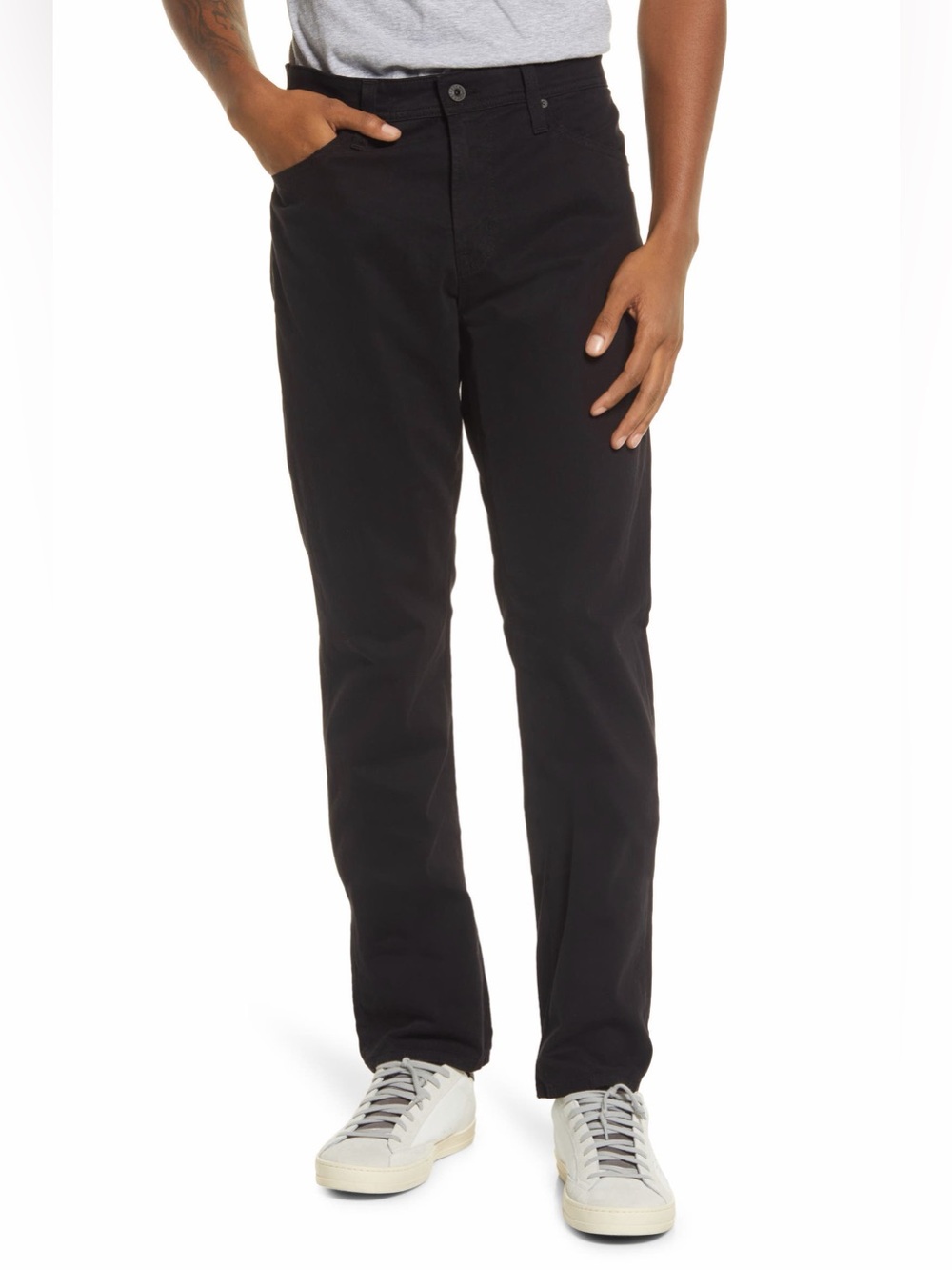 AG Everett Stretch Sateen Slim Straight Pants Men's Black Sz 36 X 32